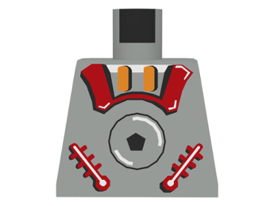 Lego Torso Space Astrobot Pattern / Light Gray