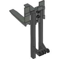 Lego Forklift Mast and Carriage, Wide 1 x 2 Hinge Plate Locking and Dark Gray Wide Forks Reinforced [Complete Assembly]