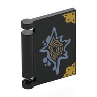 Lego Book Cover with Gold Decorations, Sand Blue/Tan Shapes (Stabbed Tom Riddle Diary) Print
