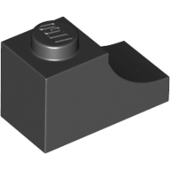 Lego Brick Curved 2 x 1 with Inverted Cutout / Black