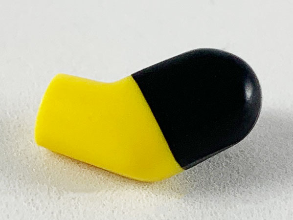 Lego Arm, Left with Molded Black Short Sleeve  Pattern / Yellow