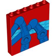 Lego Panel 1 x 6 x 5 with Blue Mechanical Spider Legs Print