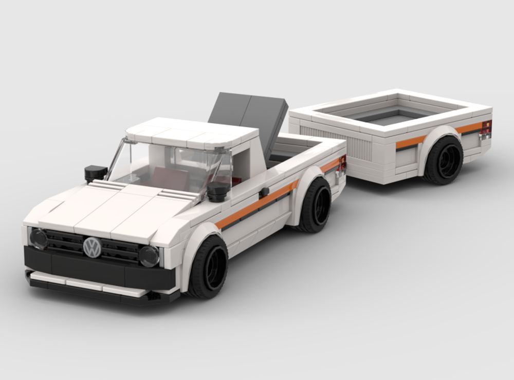 Lego 1982 Volkswagen Caddy Mk1 with Trailer