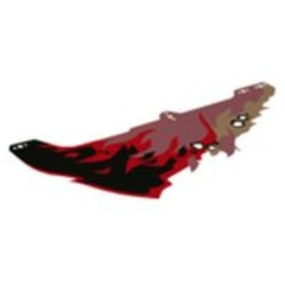 Lego Snake Hood, Left, Flames Print