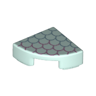 Lego Tile Round 1 x 1 Quarter with Scales Print