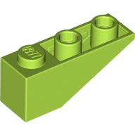 Lego Brick Sloped Inverted 33° 3 x 1 with Internal Stopper and No Front Stud Connection / Lime