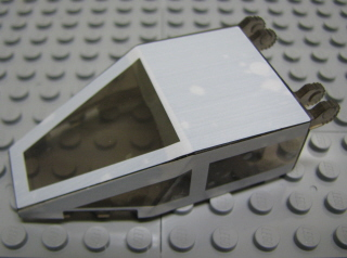 Lego Windscreen 7 x 4 x 1 2/3 with Locking Dual 2 Fingers with SW UCS Y-wing Pattern (Stickers) - Set 10134 / Trans-Brown