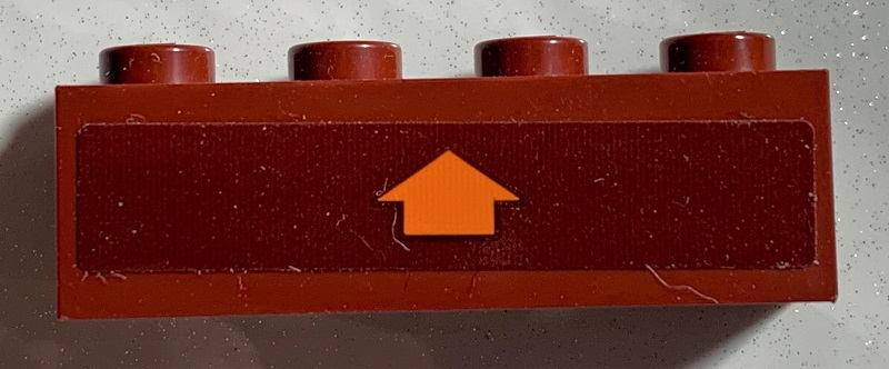 Lego Brick 1 x 4 with Orange Arrow Up Pattern (Sticker) - Set 75978