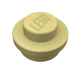 Lego Plate Round 1 x 1 with Solid Stud / Chrome Gold
