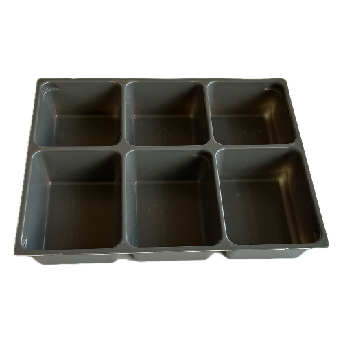 Lego Storage / Sorting Tray, Six Compartment / Dark Gray