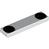 Lego Tile 1 x 4 with 2 Black Dots/Circles Print