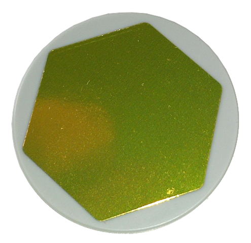 Lego Tile, Round 3 x 3 with Gold Hexagon Pattern (Sticker) - Set 42158