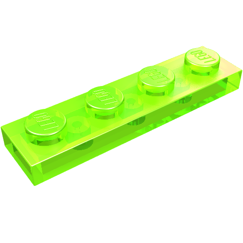 Lego Plate 1 x 4 / Trans-Bright Green