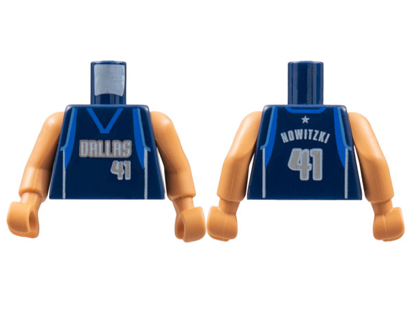 Lego Torso NBA Dallas Mavericks #41 Nowitzki Pattern / Nougat NBA Arms