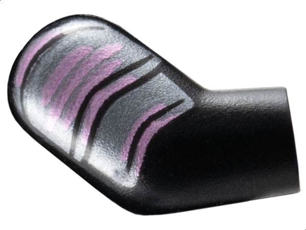 Lego Arm, Right with Dark Silver Armor with Metallic Pink Stripes Pattern / Black