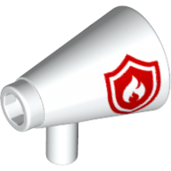 Lego Equipment Megaphone with Red Fire Shield Logo Print / White