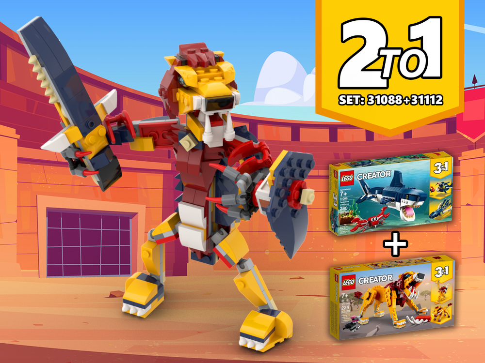 Lego 31112 + 31088 Lion Knight Alternative Build