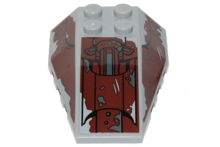Lego Wedge 6 x 4 Triple Curved with SW AT-ST Leg Panels on Reddish Brown Background Pattern (Stickers) - Set 75254
