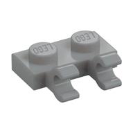 Lego Plate Special 1 x 2 with Clips Horizontal [Thick U-Clips] / Light Bluish Gray