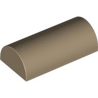 Lego Brick Curved 2 x 4 Double, No Studs, with Groove / Dark Tan
