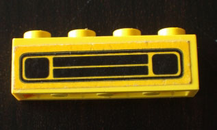 Lego Brick 1 x 4 with Car Grille Black Pattern (Sticker) - Set 646-1