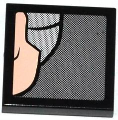 Lego Tile 2 x 2 with J. Jonah Jameson on Screen Pattern 5 (Sticker) - Set 76005 / Black
