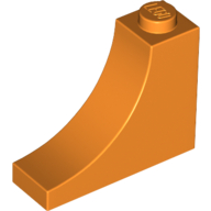 Lego Brick Curved 1 x 3 x 2 Inverted [Inside Bow] / Orange