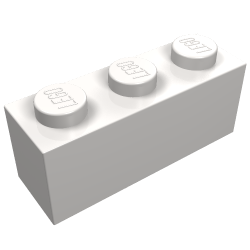 Lego Brick 1 x 3 / Very Light Bluish Gray