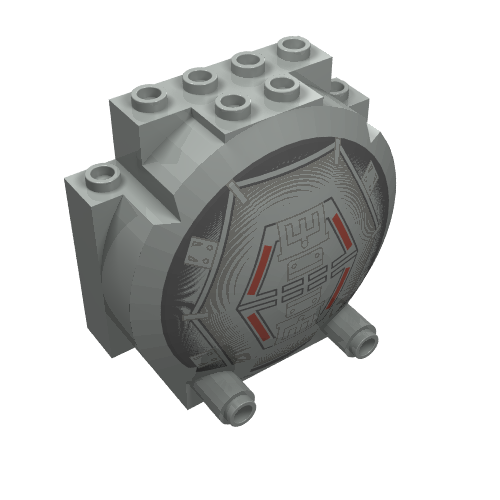 Lego Windscreen 3 x 6 x 5 Bubble with Studs on Top with Millennium Falcon Print