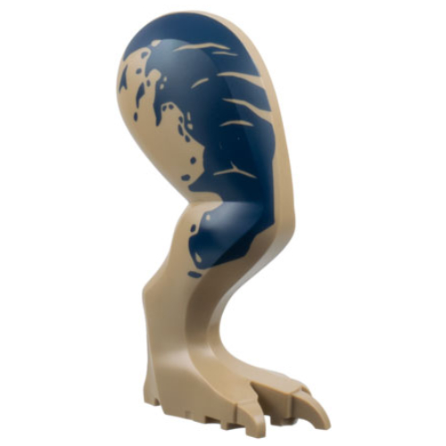 Lego Animal Body Part, Dinosaur, Tyrannosaurus Rex Leg, Right with Dark Blue Spots print / Dark Tan