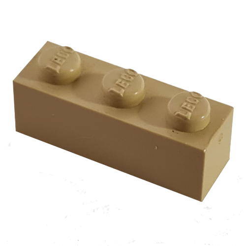 Lego Modulex Brick 1 x 3 with LEGO on Stud / Modulex Buff