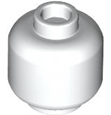 Lego Minifigure, Head (Plain) / White