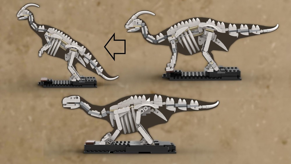 Lego Parasaurolophus & Iguanodon Skeleton - Alternative Build for 21320 Dinosaur Fossils