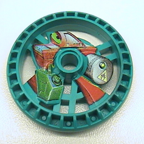 Lego Technic Disc 5 x 5 Notched, Fuel Print / Dark Turquoise
