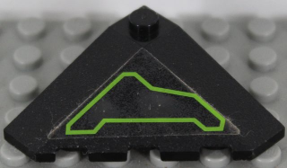 Lego Wedge 4 x 4 (Slope 18 Corner) with Lime Circuitry Pattern Model Right Side (Sticker) - Set 7713