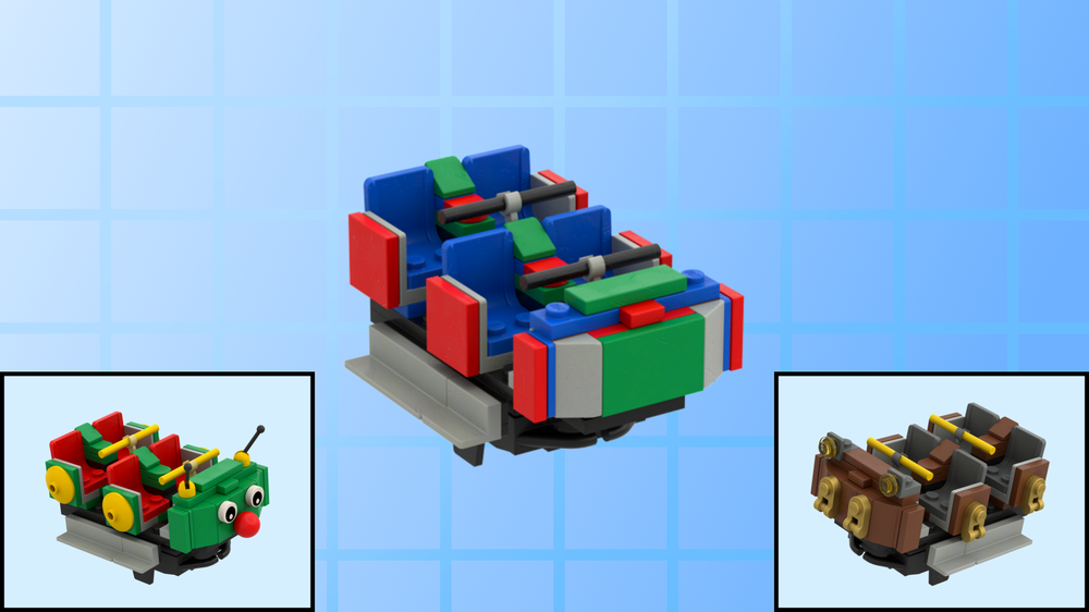 Lego Functional 4-person roller coaster cart