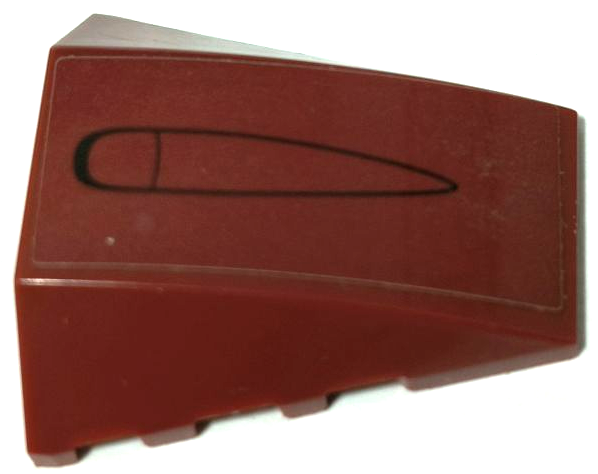 Lego Wedge 4 x 4 Triple Curved No Studs with Black Elongated Oval Pattern (Sticker) - Set 75175