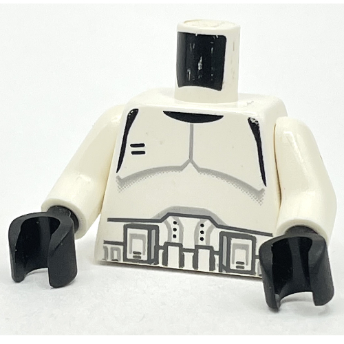 Lego Torso Armor Clone Trooper Print, White Arms, Black Hands / White