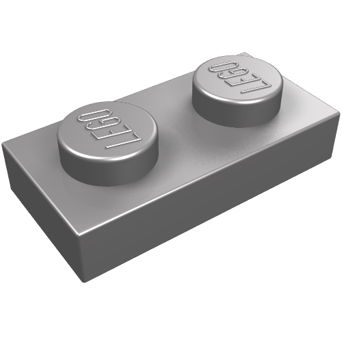 Lego Plate 1 x 2 / Flat Silver