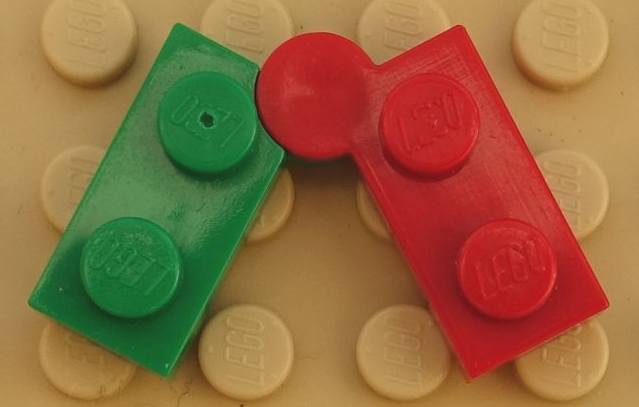 Lego Hinge Plate 1 x 4 Swivel with Red Top (2429 / 2430)