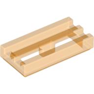 Lego Tile Special 1 x 2 Grille with Bottom Groove / Trans-Orange