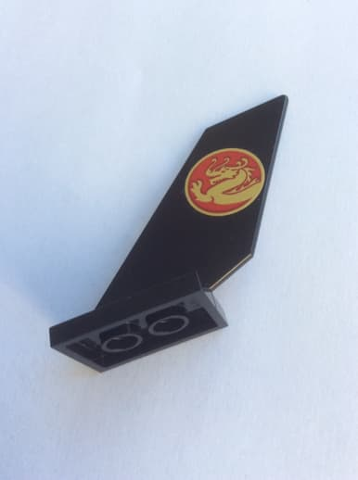Lego Tail Shuttle with Gold Dragon on Red Background Pattern on Both Sides (Stickers) - Set 70650
