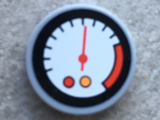 Lego Tile, Round 2 x 2 with Tachometer Pattern (Sticker) - Set 8051