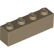 Lego Brick 1 x 4 / Dark Tan