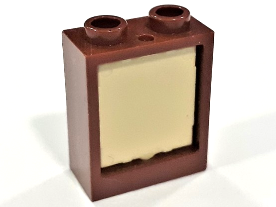 Lego Window 1 x 2 x 2 Flat Front with Tan Glass (60592 / 60601)