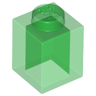 Lego Brick 1 x 1 / Trans-Green