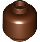 Lego Minifigure, Head (Plain) / Reddish Brown