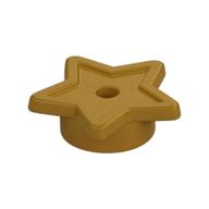Lego Tile, Star with Stud Holder, Pin Hole / Pearl Gold