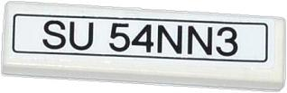 Lego Tile 1 x 4 with 'SU 54NN3' Pattern (Sticker) - Set 42008 / White