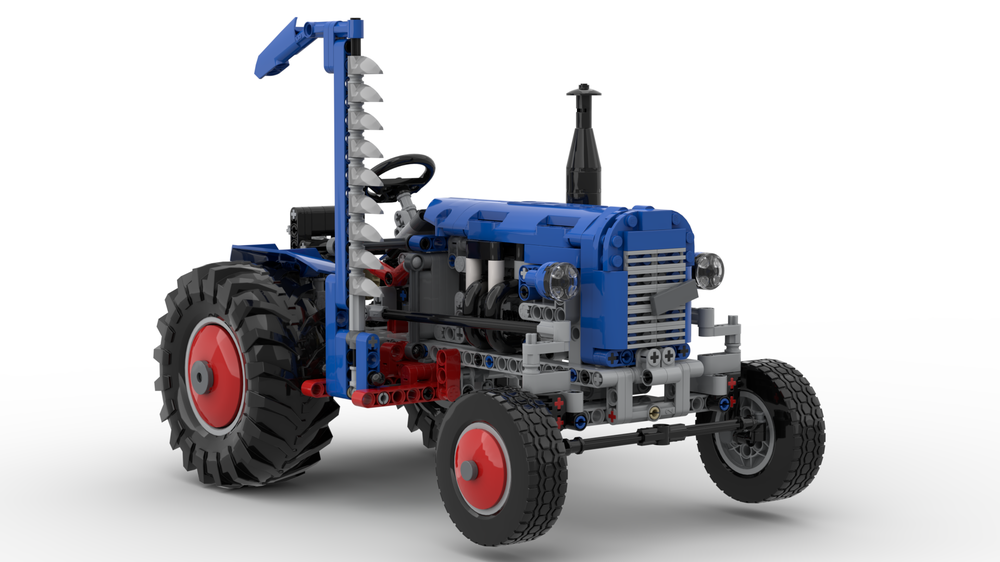 Lego Vintage Tractor with Mowbar